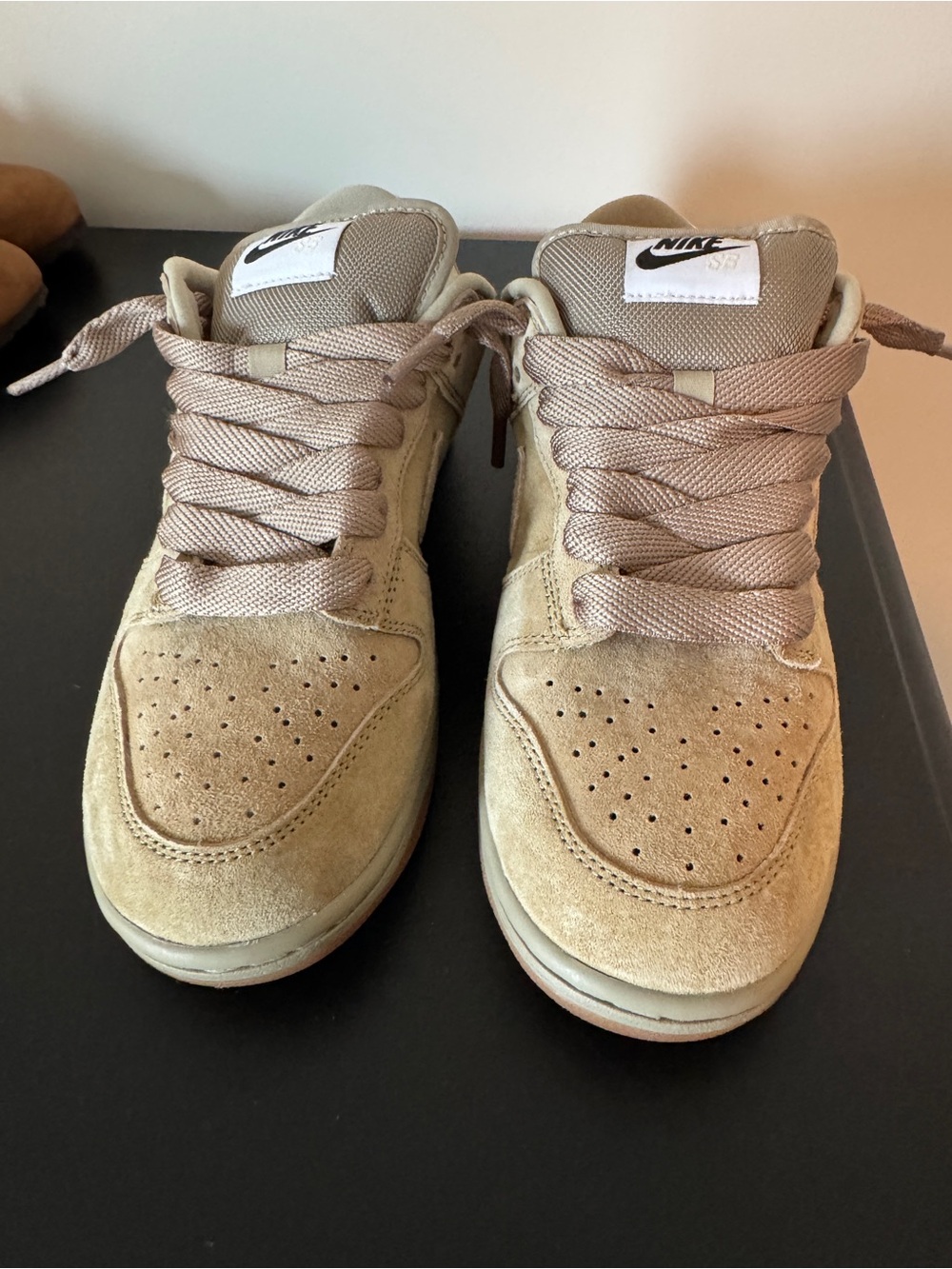 Nike Men's Tan Suede Low-Top Athletic Sneakers - Picture 2 of 6
